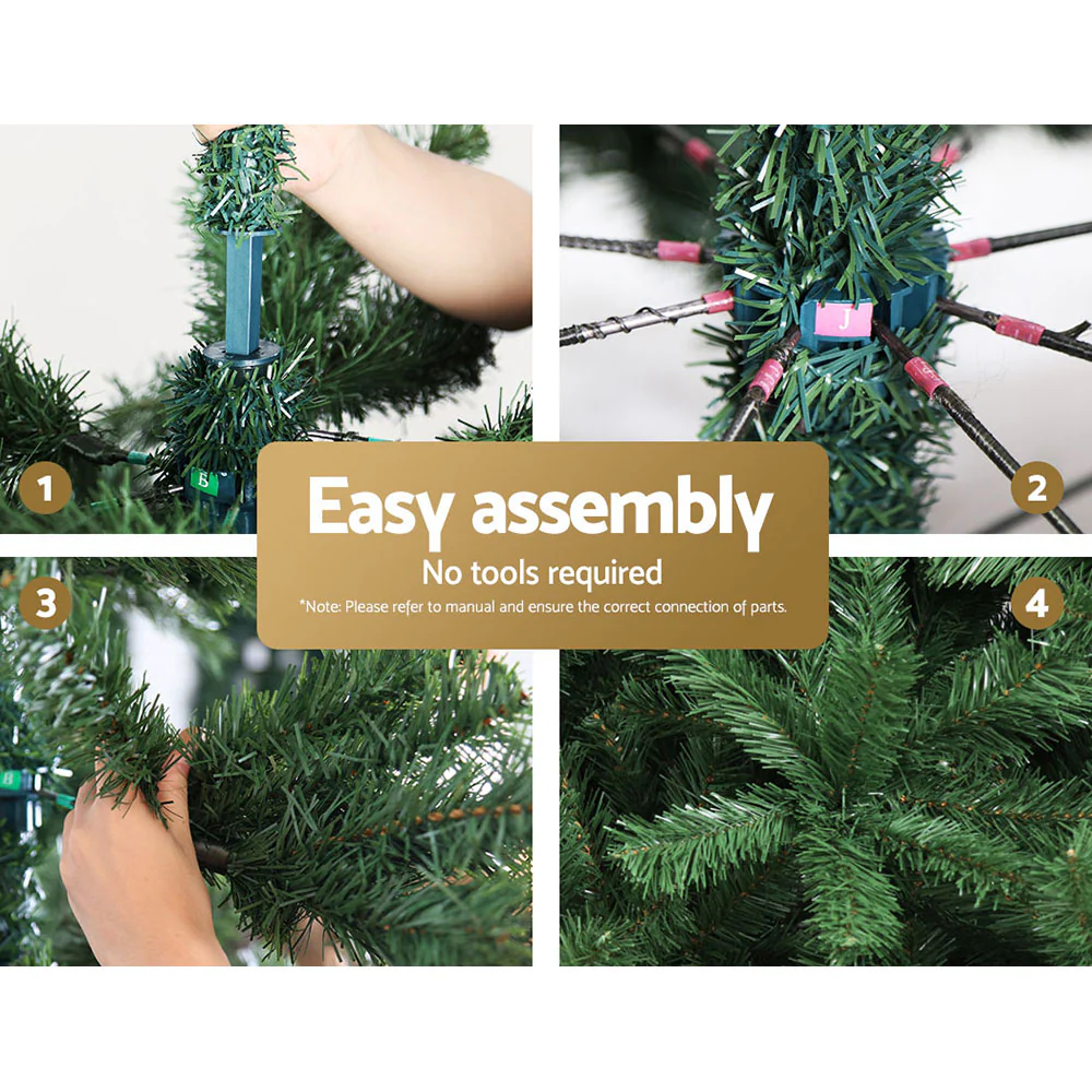 7FT / 2.1M Green Christmas Tree – 1250 Tips – Traditional Full Design - Image 6