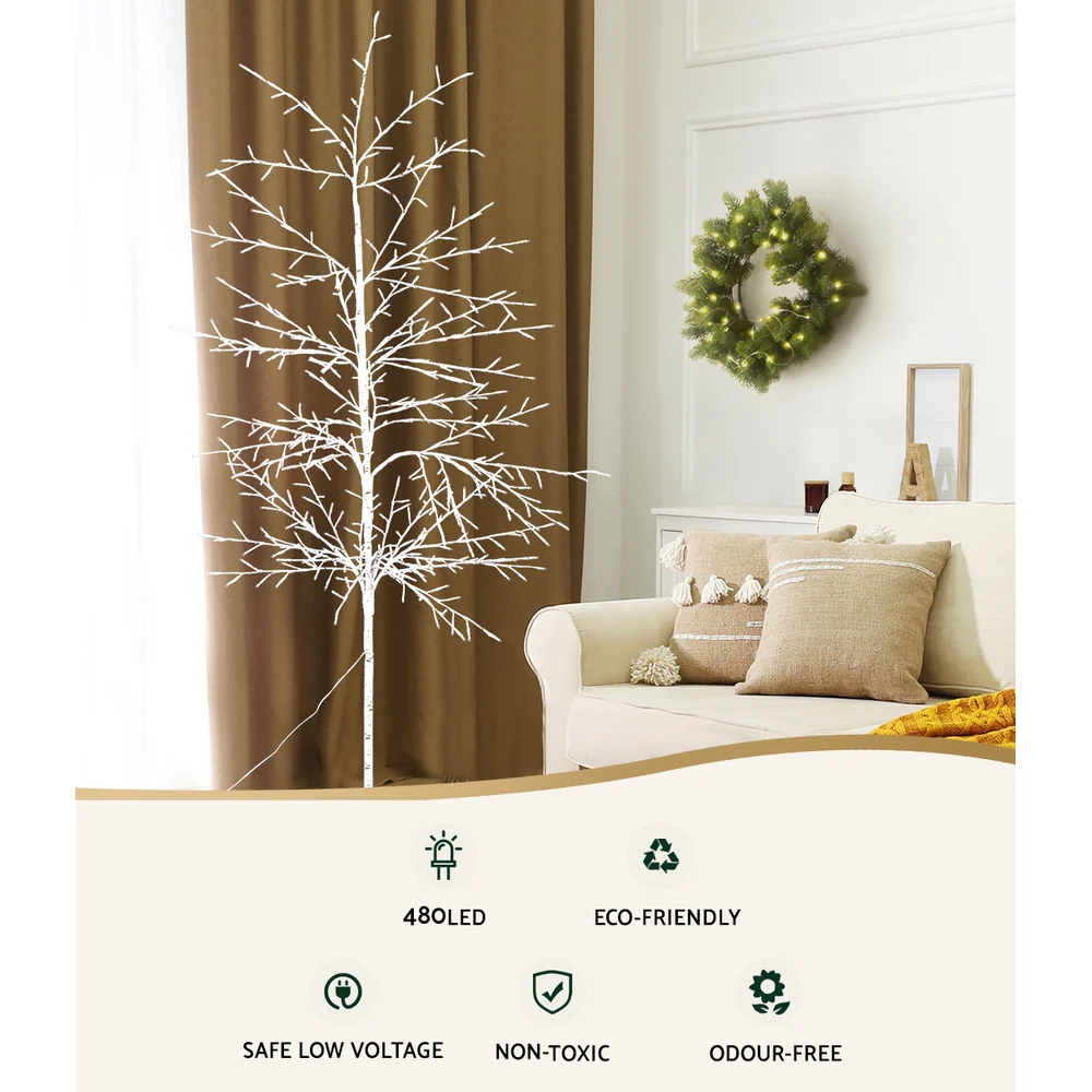 7FT / 2.1M LED Twig Christmas Tree with 480 Warm White Lights – Festive Indoor/Outdoor Xmas Decoration - Image 5