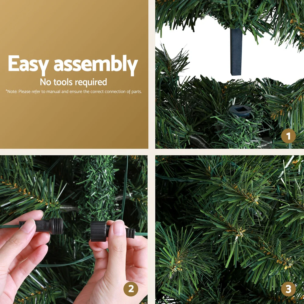 7FT / 2.1M Slim Corner Christmas Tree – 430 Tips – Pre-lit 250 Warm White LED Lights (Space-Saving Design) - Image 7