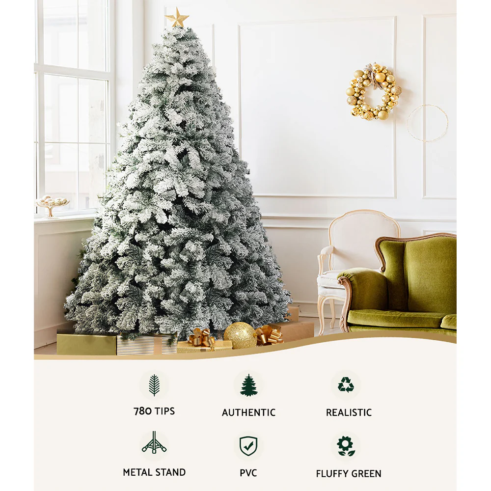7FT / 2.1M Snow Flocked Christmas Tree – 859 Tips - Image 4