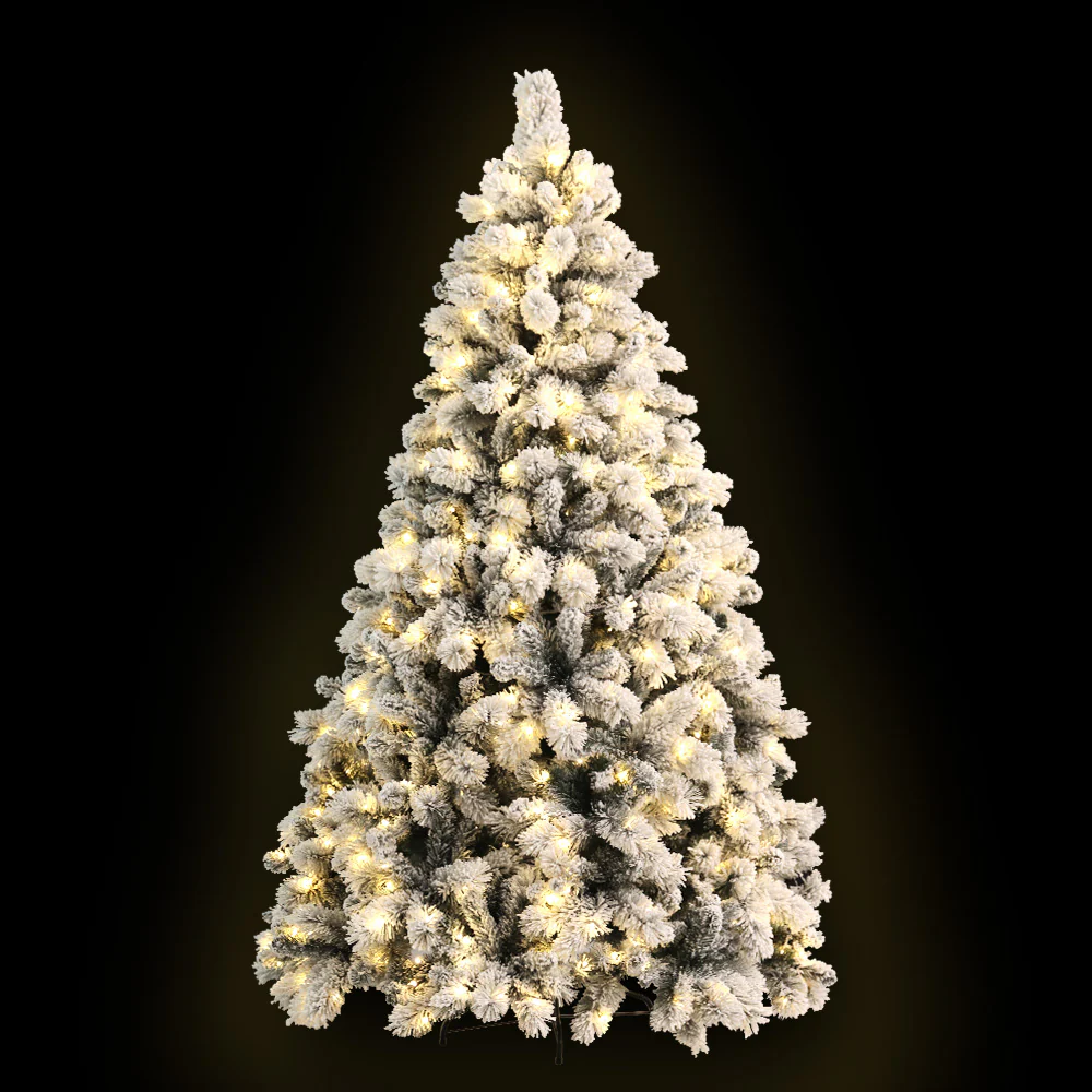 7FT / 2.1M Snowy Christmas Tree – 1189 Tips – Pre-lit 500 Warm White LED Lights - Image 2