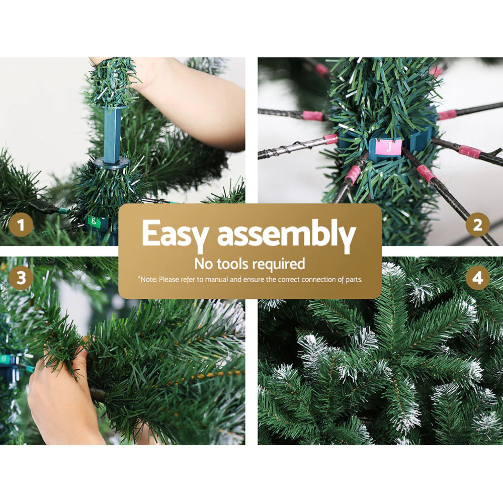 7FT / 2.1M Snowy Christmas Tree – 1250 Tips – Traditional Full Design - Image 6