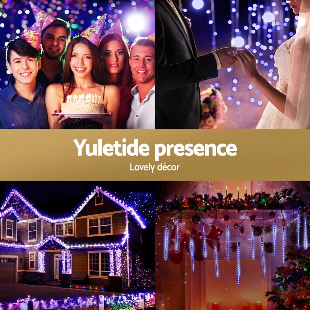 7M Christmas Lights Shower Light 288 LED Icicle Falling Metor - Image 5