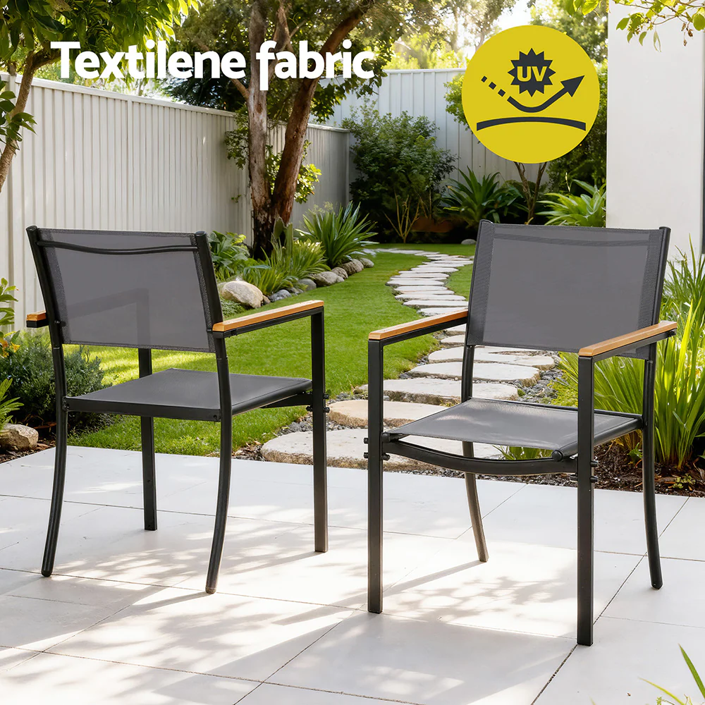 7PCS Outdoor Dining Set Table and Chairs Patio Garden Furniture Bistro Set - Image 6