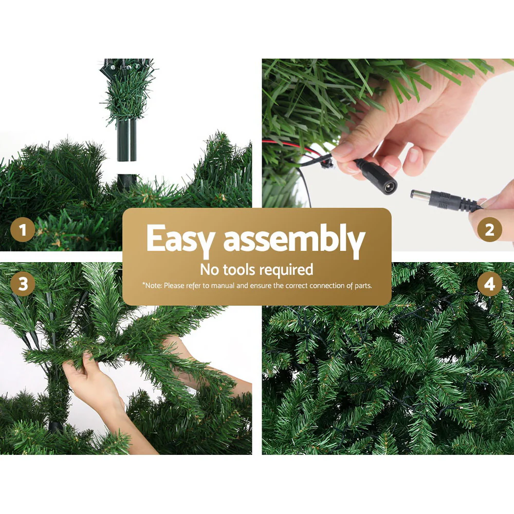 8FT / 2.4M Christmas Tree – 1488 Tips – Pre-lit 1488 Warm White LED Lights (8 Modes) - Image 6