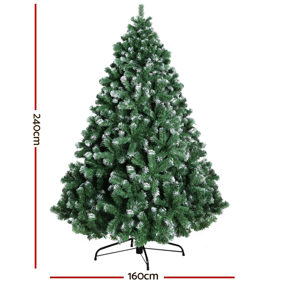 8FT / 2.4M Snowy Christmas Tree – 1500 Tips – Snow-Frosted Fir Style - Image 3