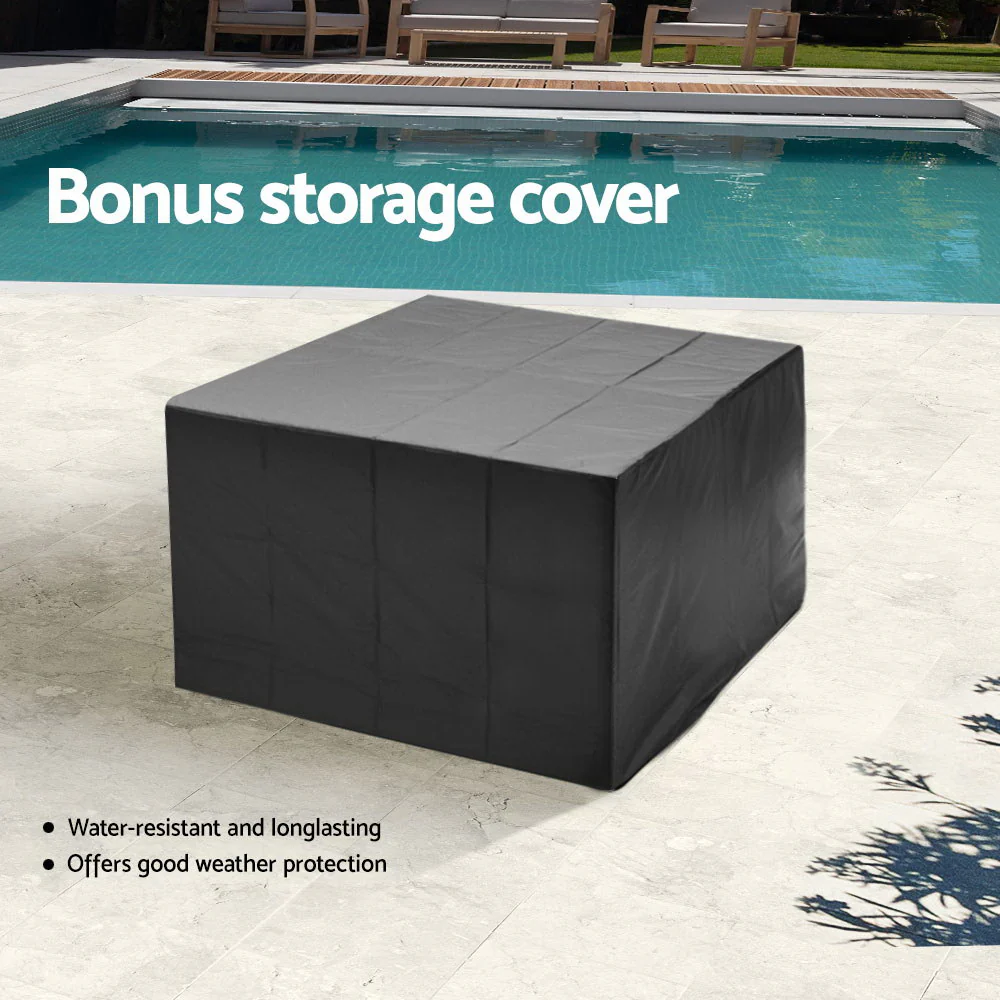9 Piece Harvey Outdoor Dining Set - Grey - Image 6