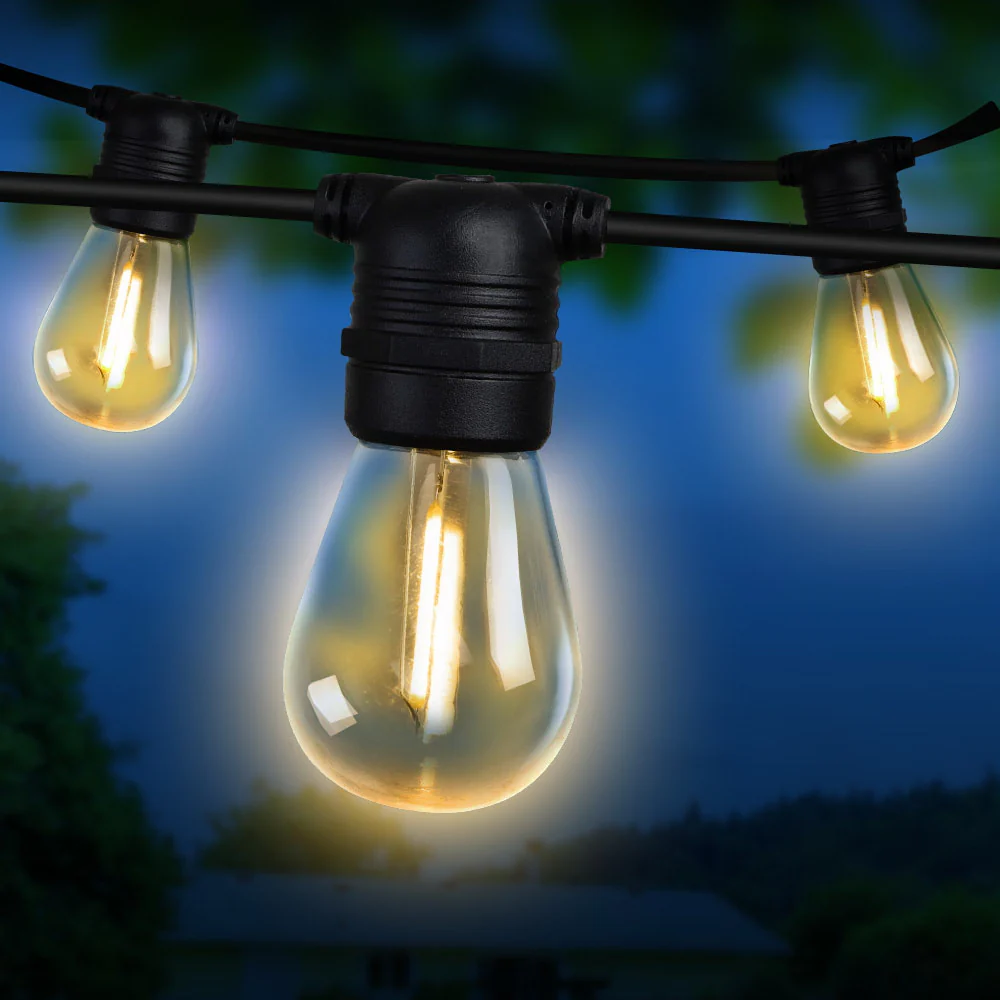 95m LED Festoon String Lights Christmas Wedding Party Outdoor - Image 7