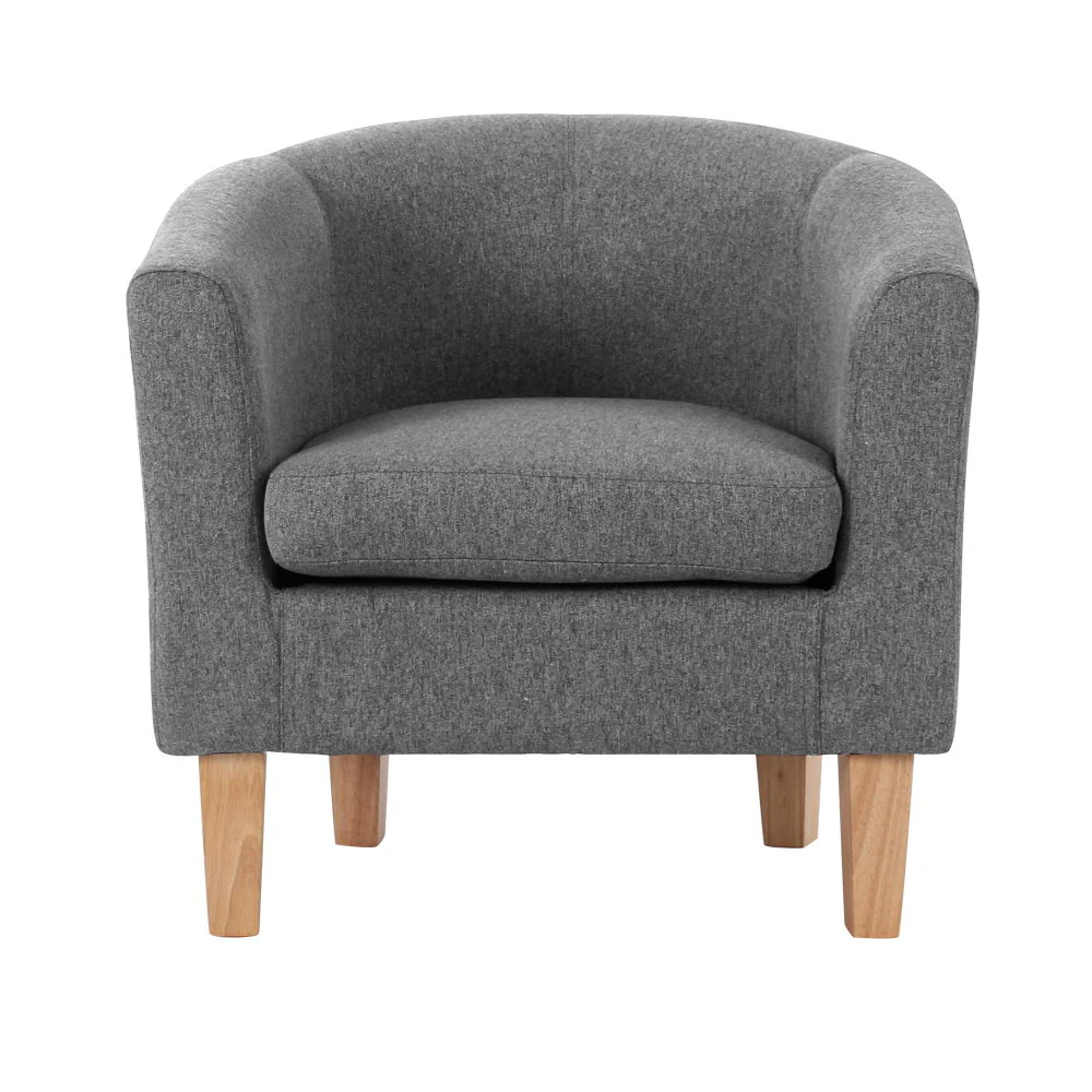 Abby Fabric Armchair - Grey - Image 3