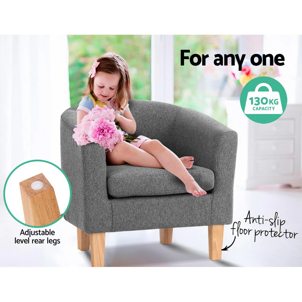 Abby Fabric Armchair - Grey - Image 7