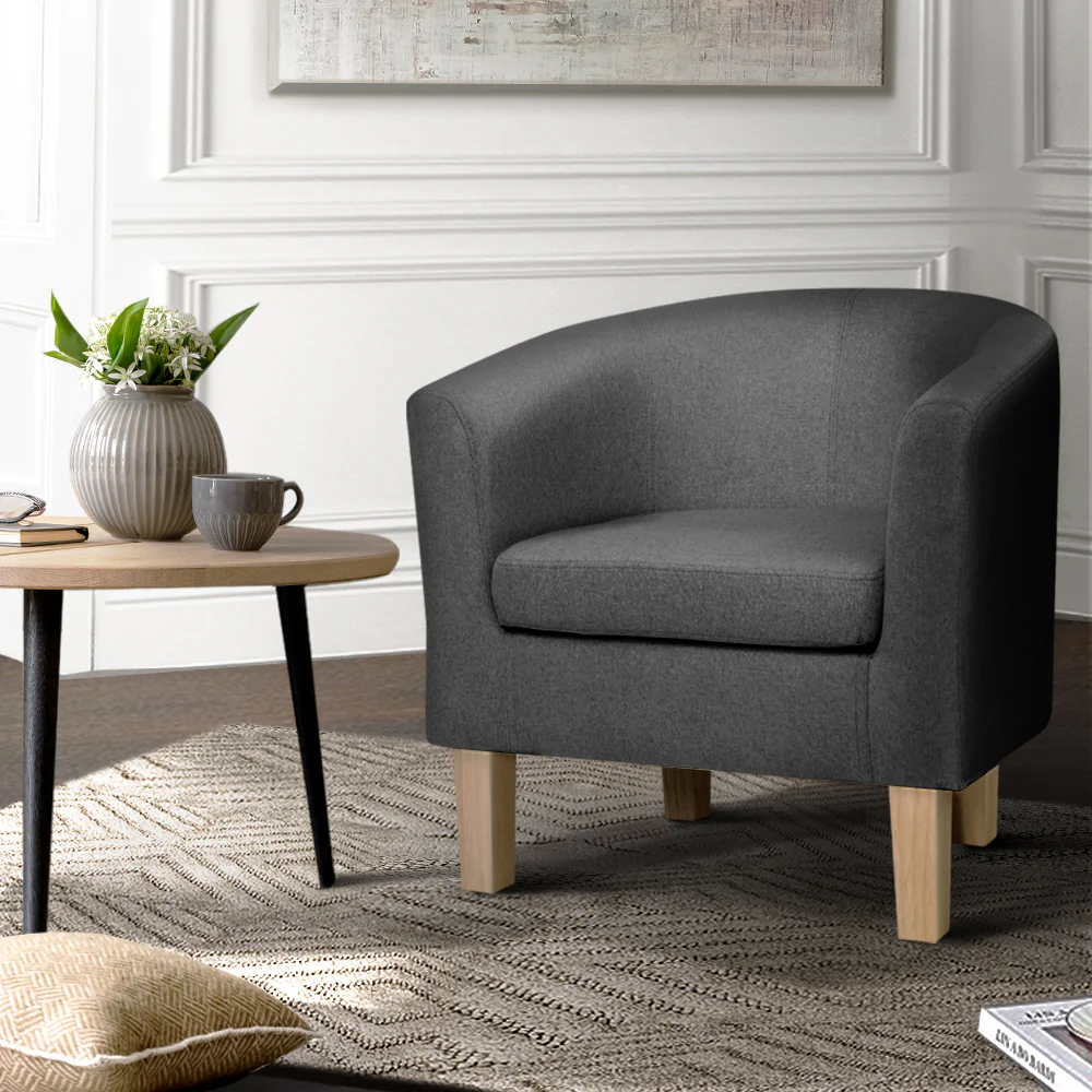 Abby Fabric Armchair - Grey - Image 8