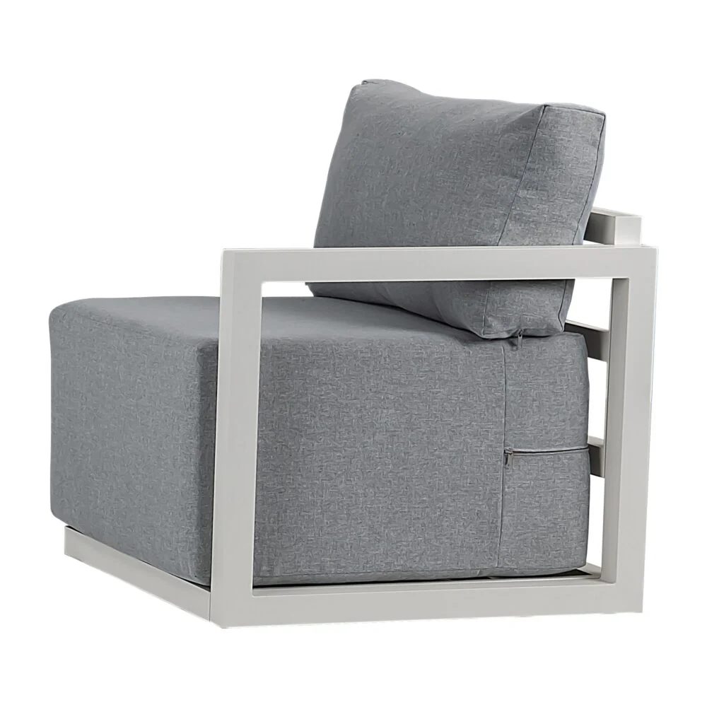 Alfresco Contemporary All-Weather Lounge Set – White - Image 7