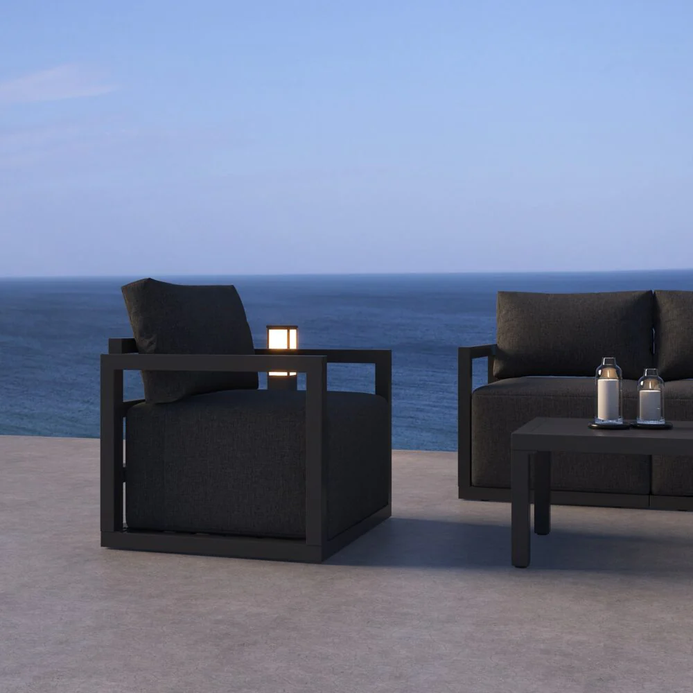 Alfresco Serenity Outdoor Lounge Set – Charcoal Grey - Image 3