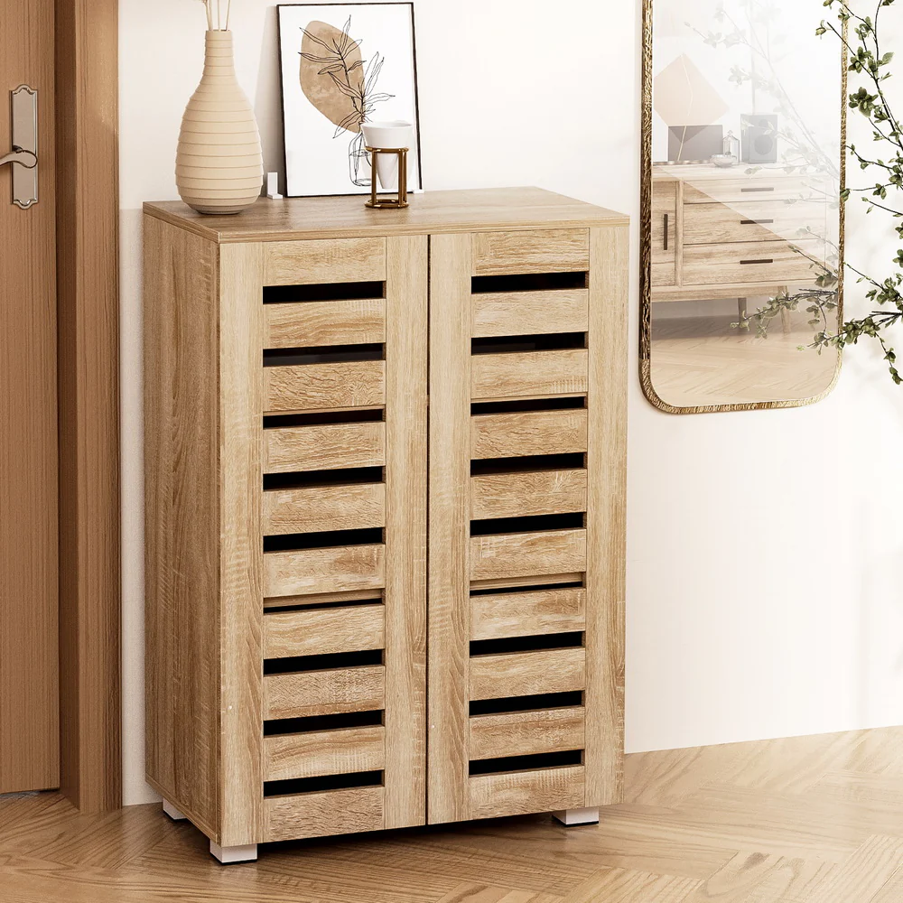 Alster 2 Door Shoe Cabinet – Pine Finish