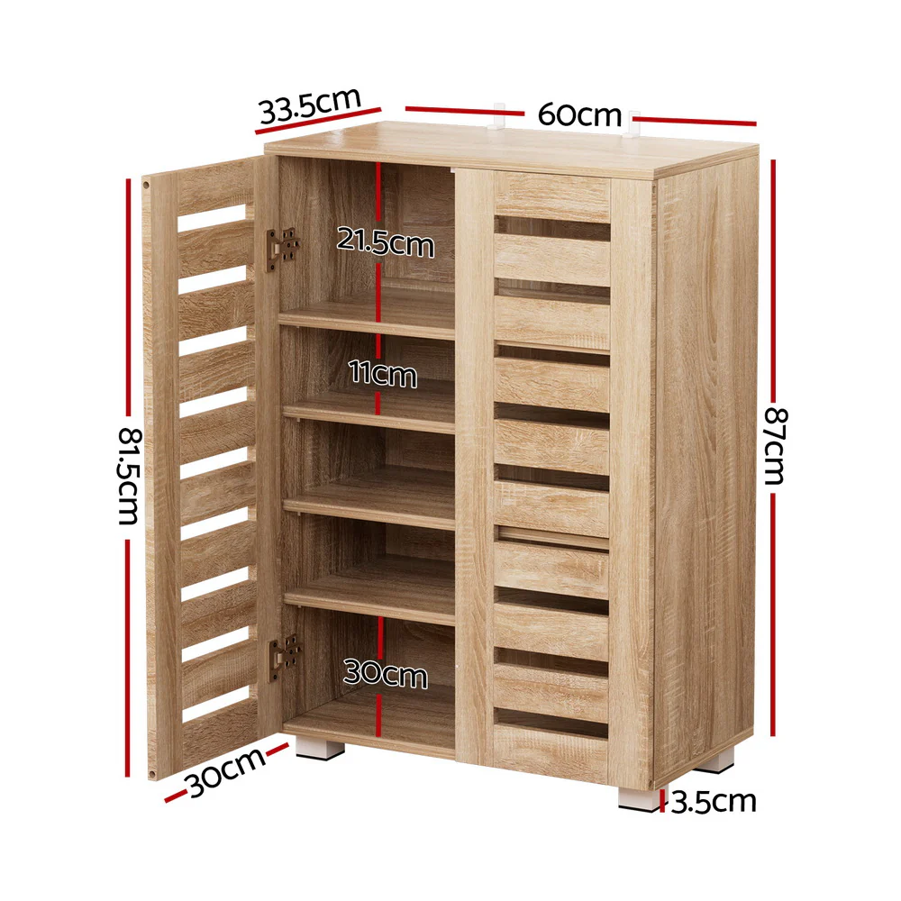 Alster 2 Door Shoe Cabinet – Pine Finish - Image 3