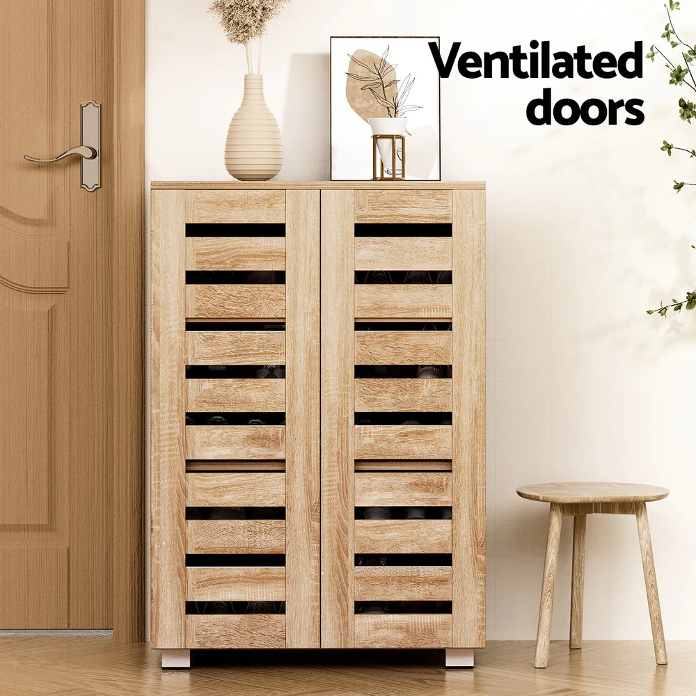 Alster 2 Door Shoe Cabinet – Pine Finish - Image 5
