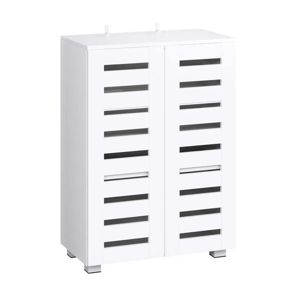 Alster 2 Door Shoe Cabinet – White Finish - Image 2