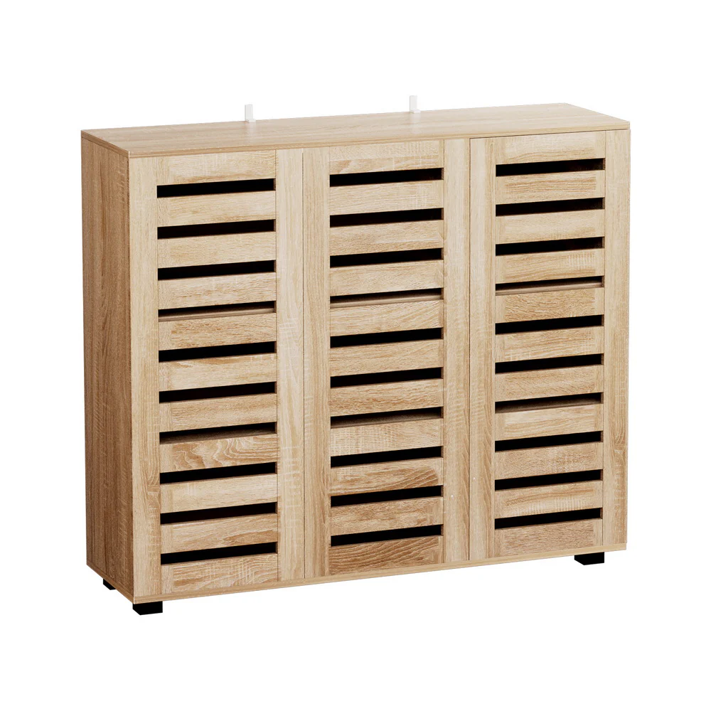 Alster 3 Door Shoe Cabinet – Pine Finish - Image 2