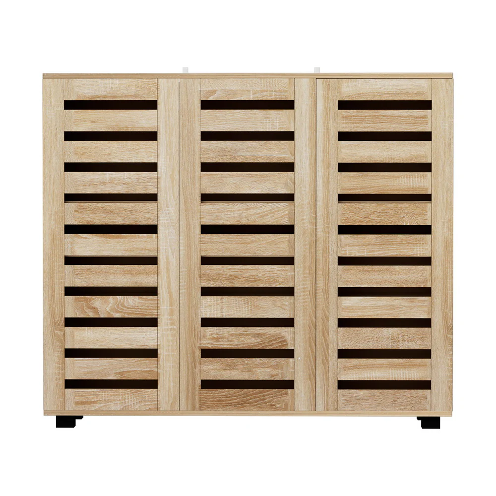 Alster 3 Door Shoe Cabinet – Pine Finish - Image 4