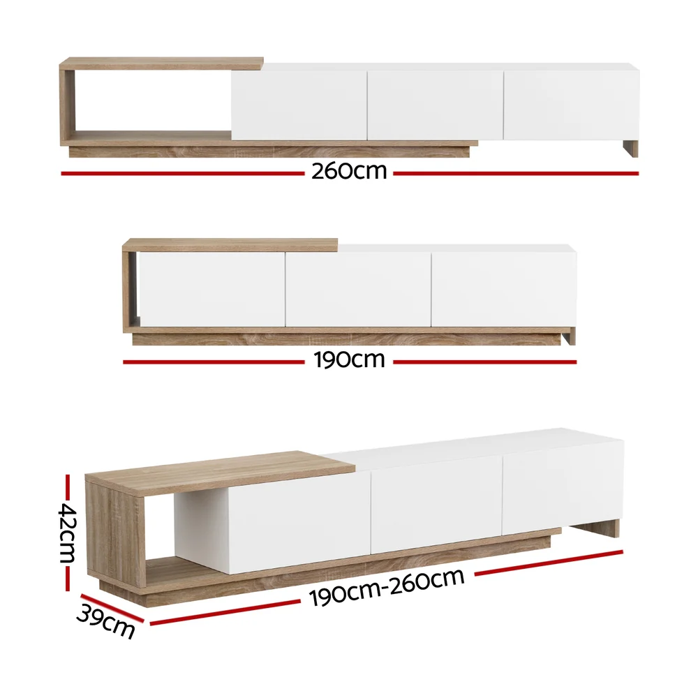 Arlo Extendable TV Unit – Oak & White - Image 4