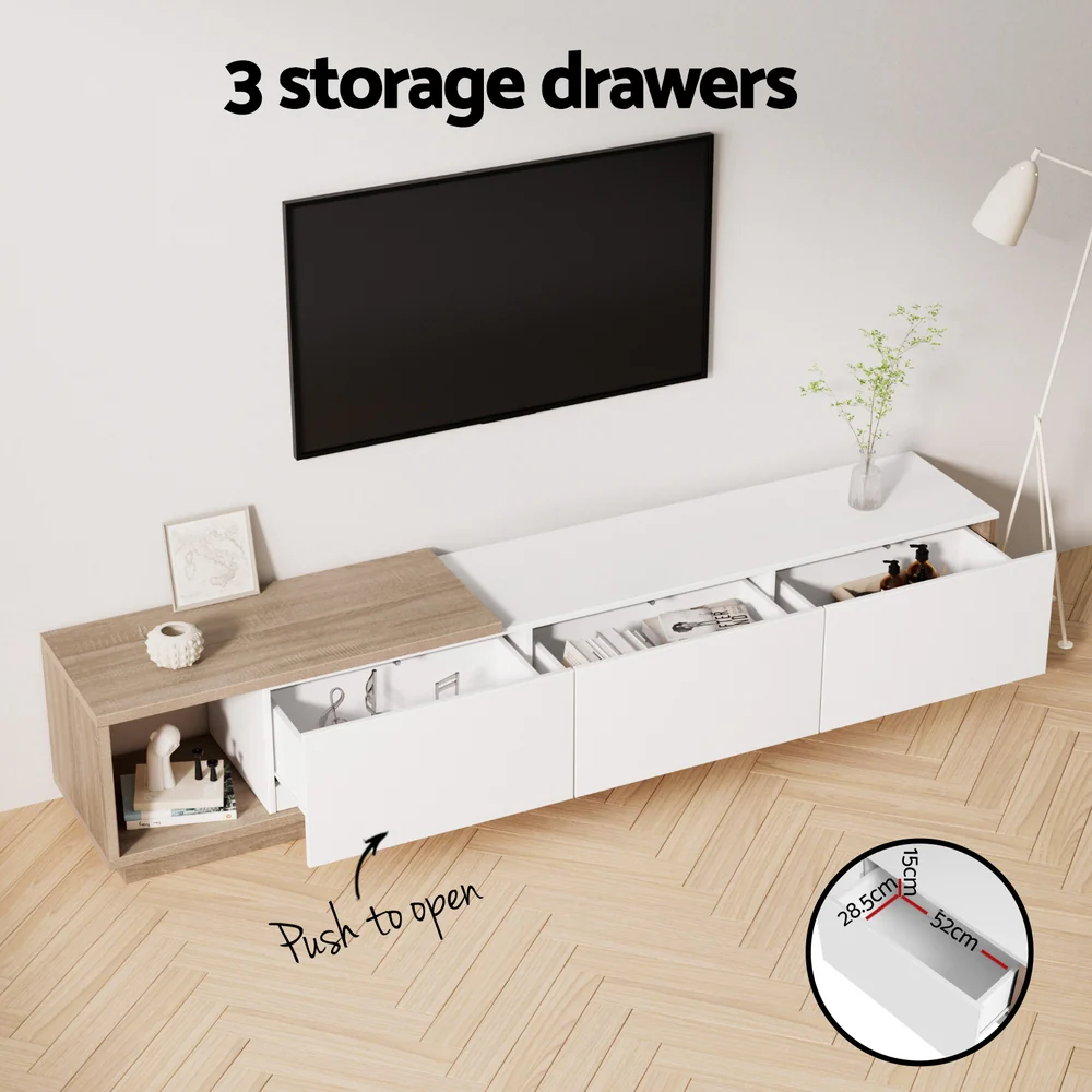 Arlo Extendable TV Unit – Oak & White - Image 7