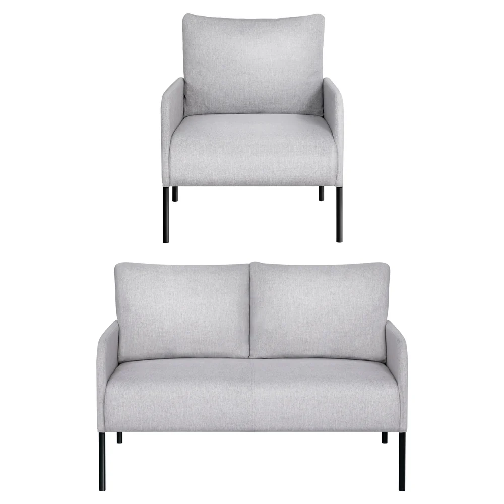Armchair 4 Seater Sofa Set Pillow Gery Kane - Image 3