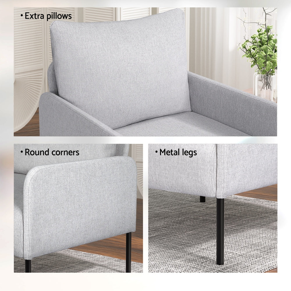 Armchair 4 Seater Sofa Set Pillow Gery Kane - Image 5