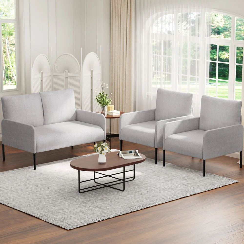 Armchair 4 Seater Sofa Set Pillow Gery Kane - Image 7