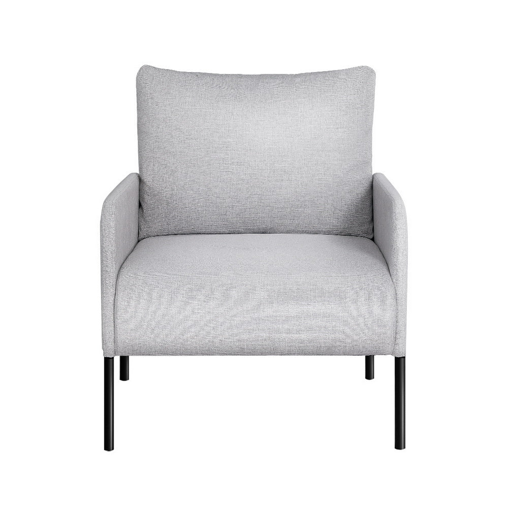 Armchair Accent Chair Pillow Fabric Grey - Image 3