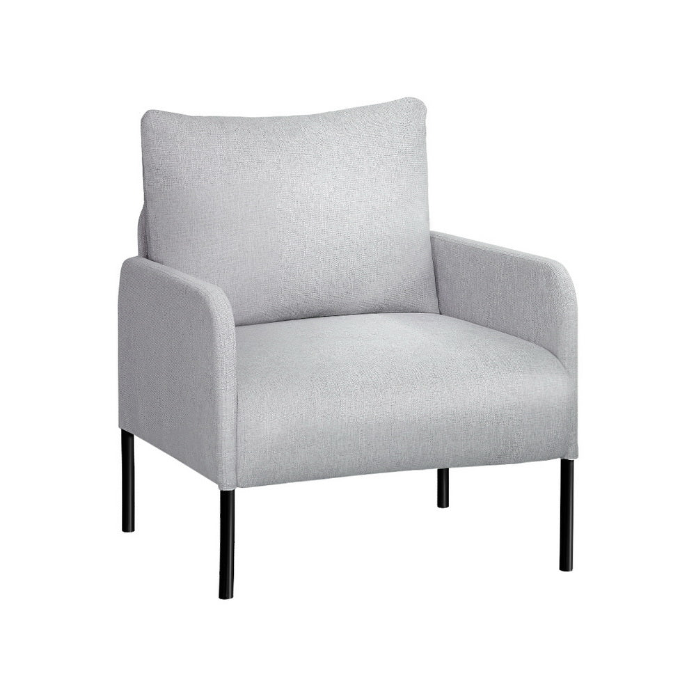 Armchair Accent Chair Pillow Fabric Grey - Image 7