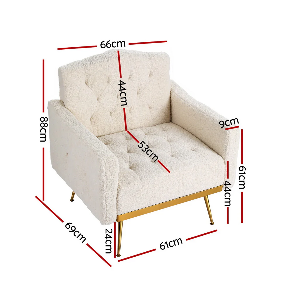 Armchair Boucle Beige Nicole - Image 2