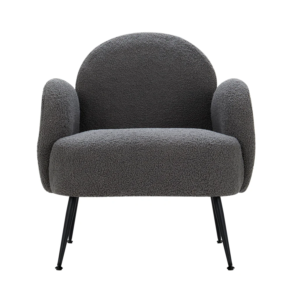 Armchair Boucle Charcoal Hanes - Image 3