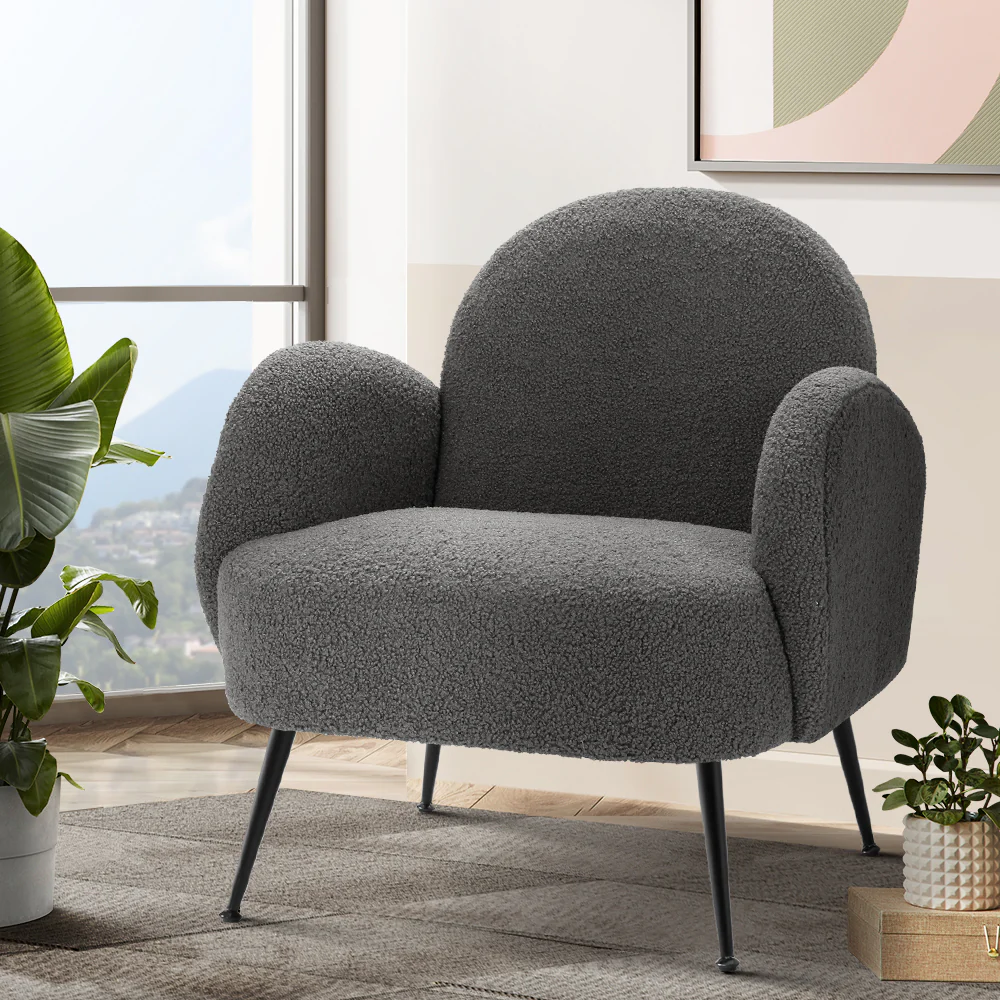 Armchair Boucle Charcoal Hanes - Image 7