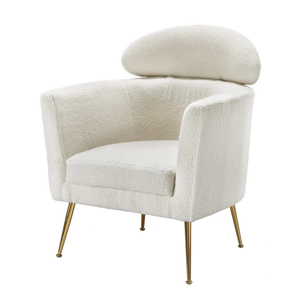 Armchair Boucle Fabric White Yoli - Image 7