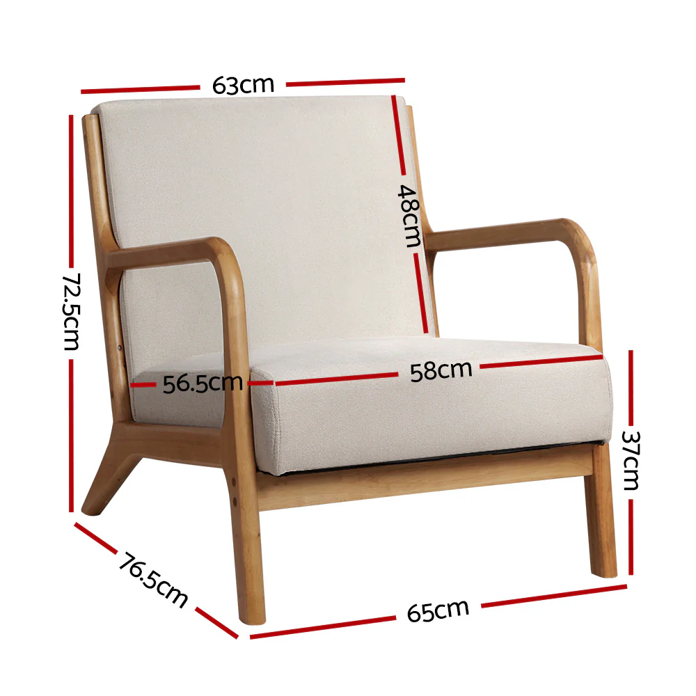 Armchair Fabric Beige Olive - Image 2