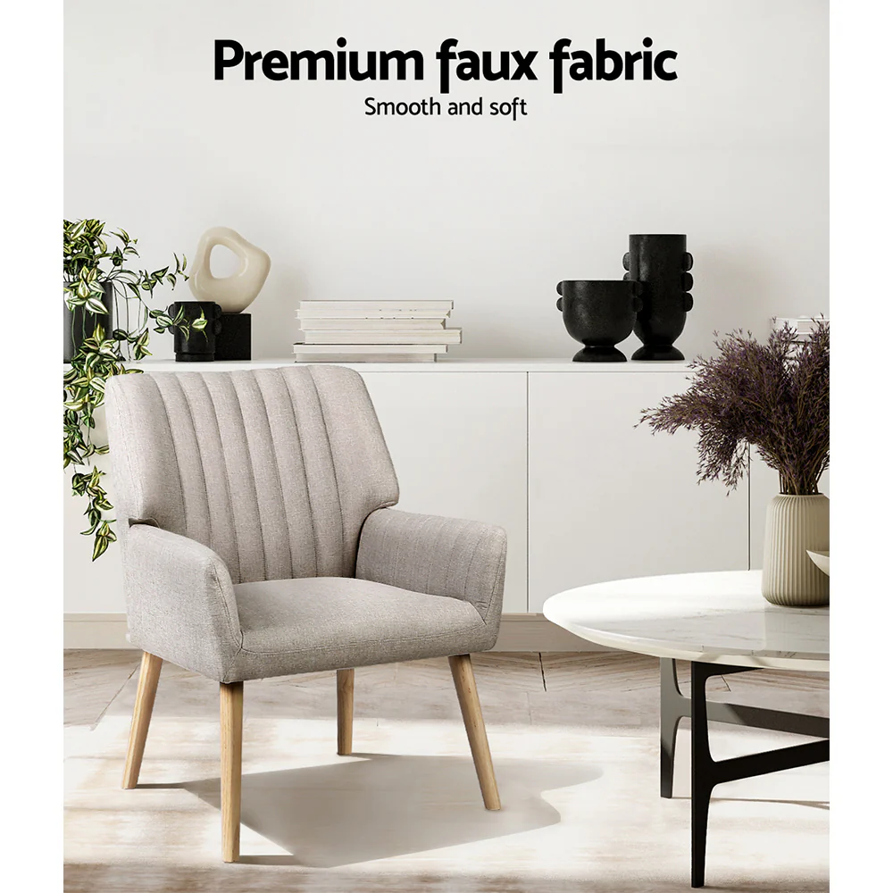 Armchair Fabric Beige Sebastini - Image 5