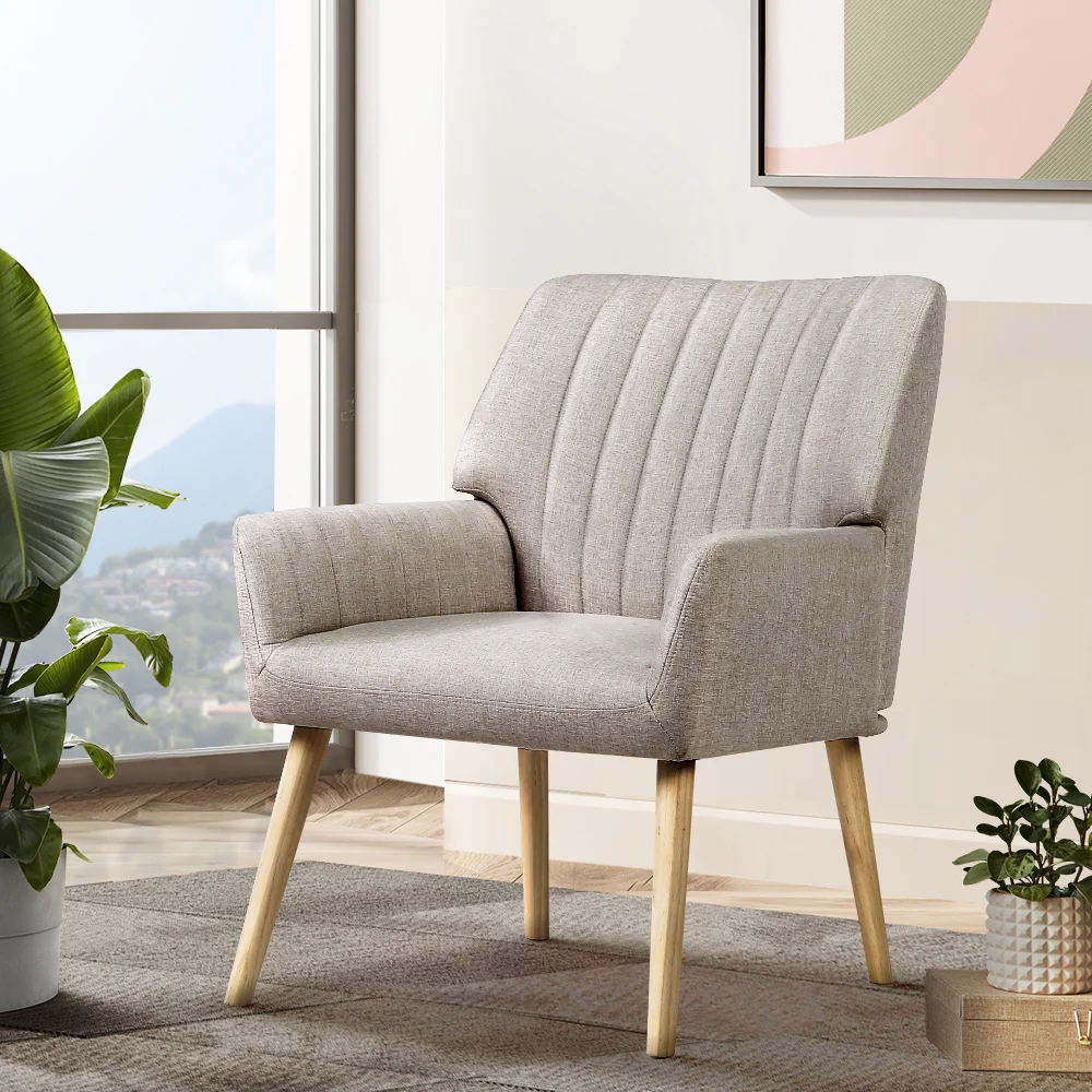 Armchair Fabric Beige Sebastini - Image 7