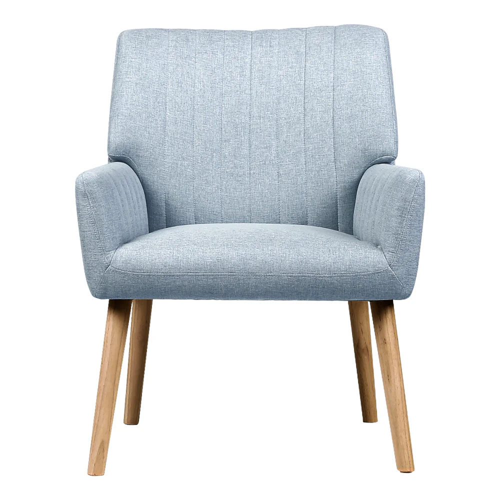 Armchair Fabric Blue Grey Sebastini - Image 3