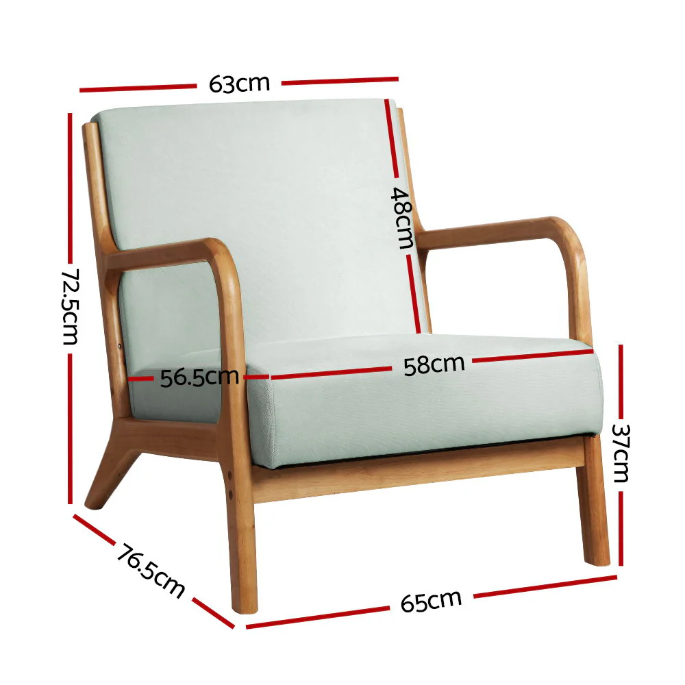 Armchair Fabric Grey Olive - Image 2
