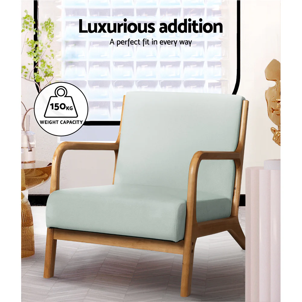 Armchair Fabric Grey Olive - Image 4