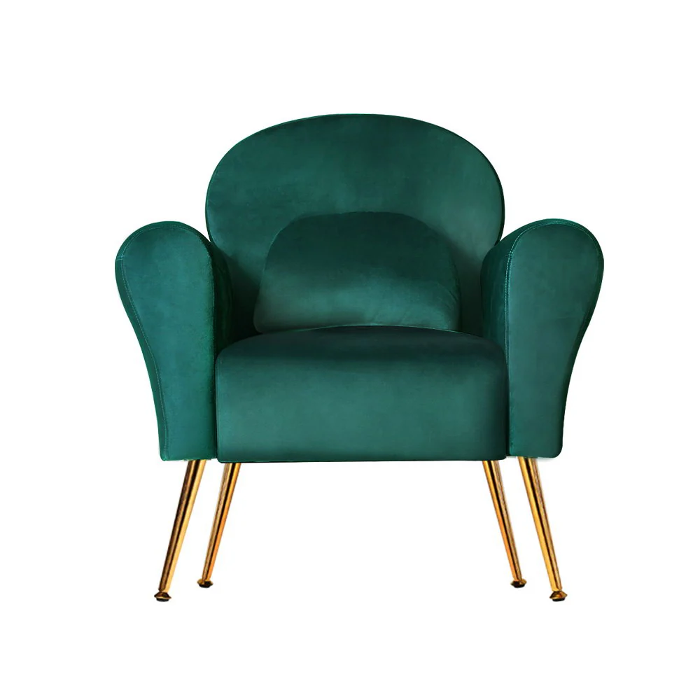 Armchair Green Velvet Caroline - Image 3