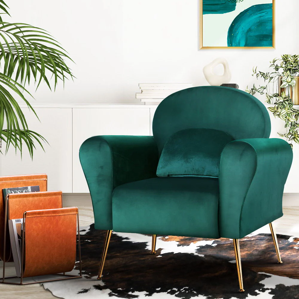Armchair Green Velvet Caroline - Image 7