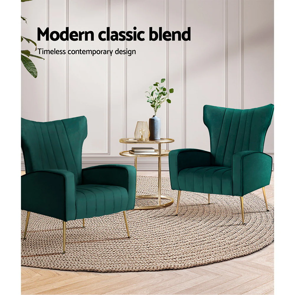 Armchair Green Velvet Kate - Image 4