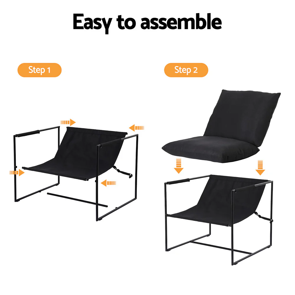 Armchair Lounge Chair Sling Black - Image 7
