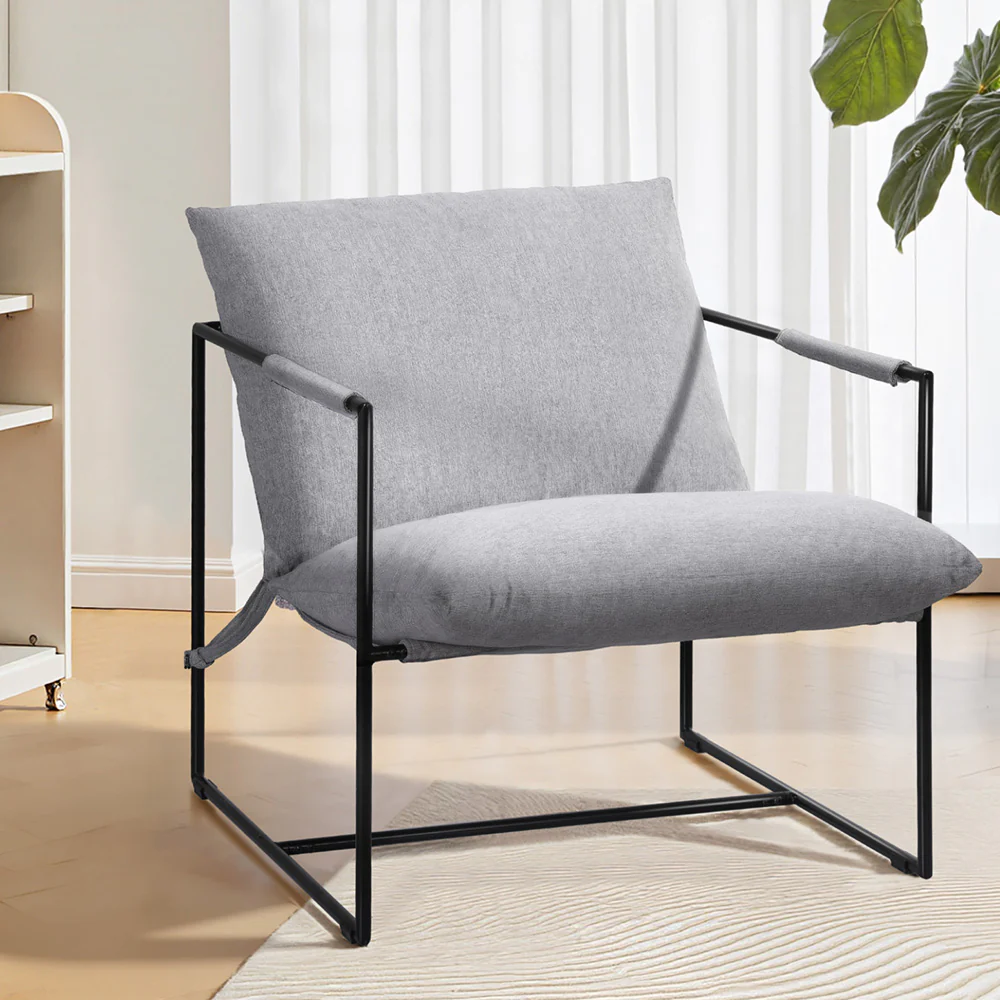 Armchair Lounge Chair Sling Grey - Image 8