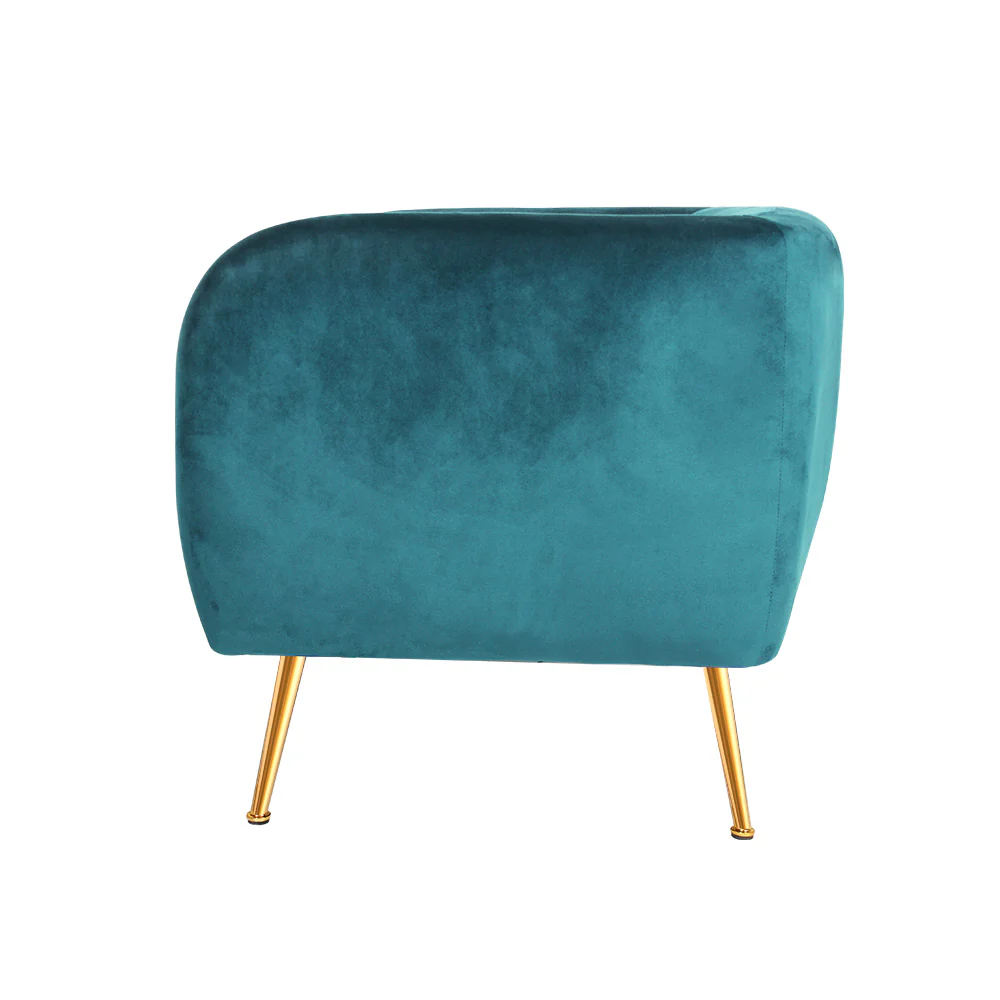Armchair Lounge Sofa Arm Chair Accent Chairs Armchairs Couch Velvet Green - Image 4