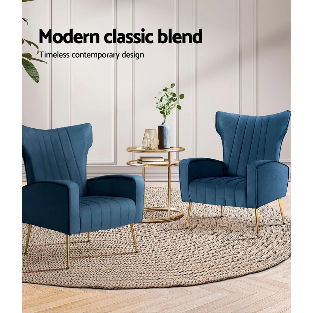 Armchair Navy Velvet Kate - Image 4