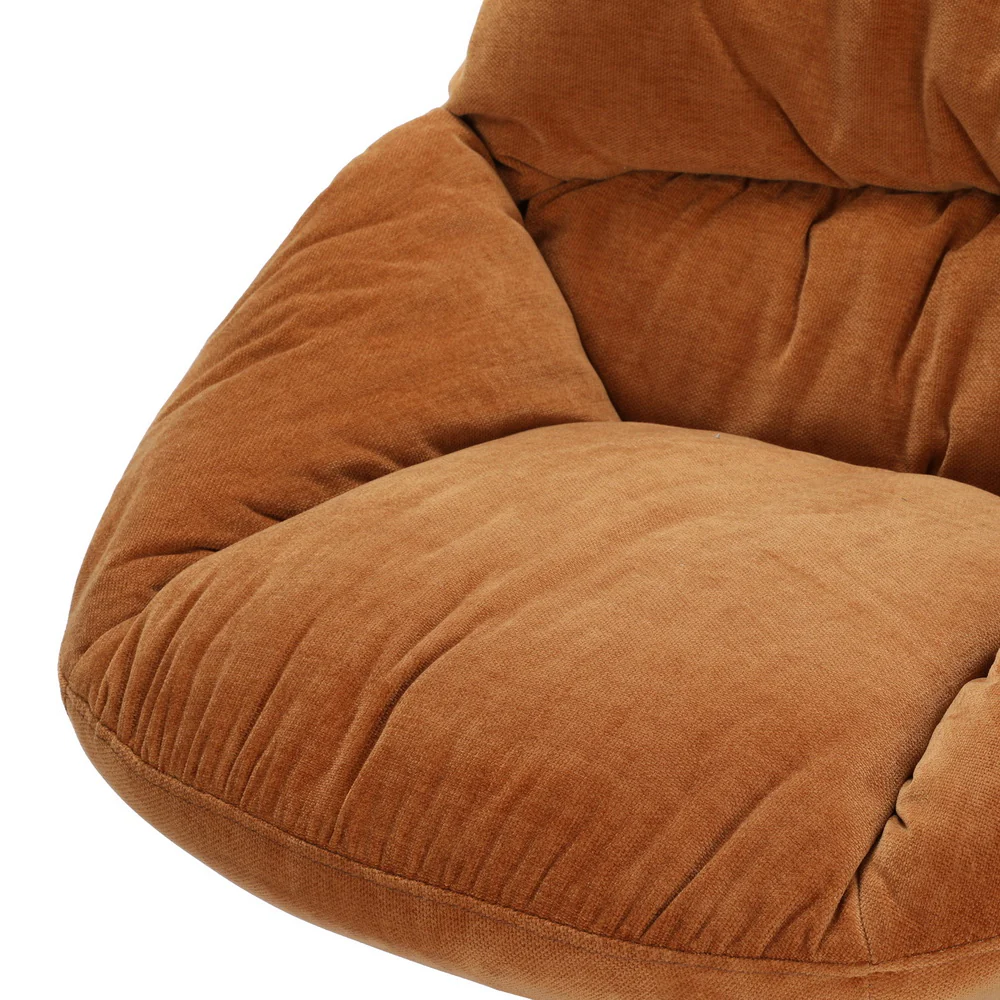 Armchair Set with Ottoman Linen Fabric Orange Yaro - Image 3