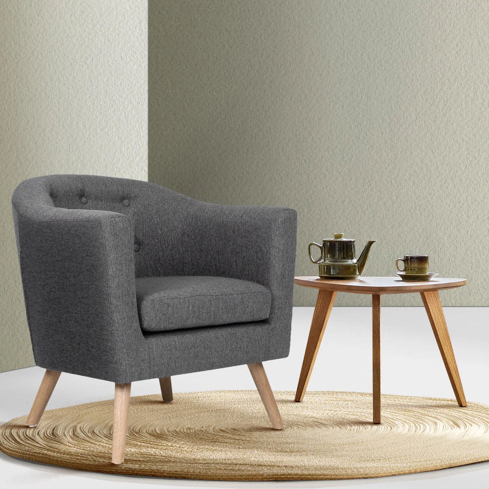Armchair Tub Chair Grey Adora - Image 8