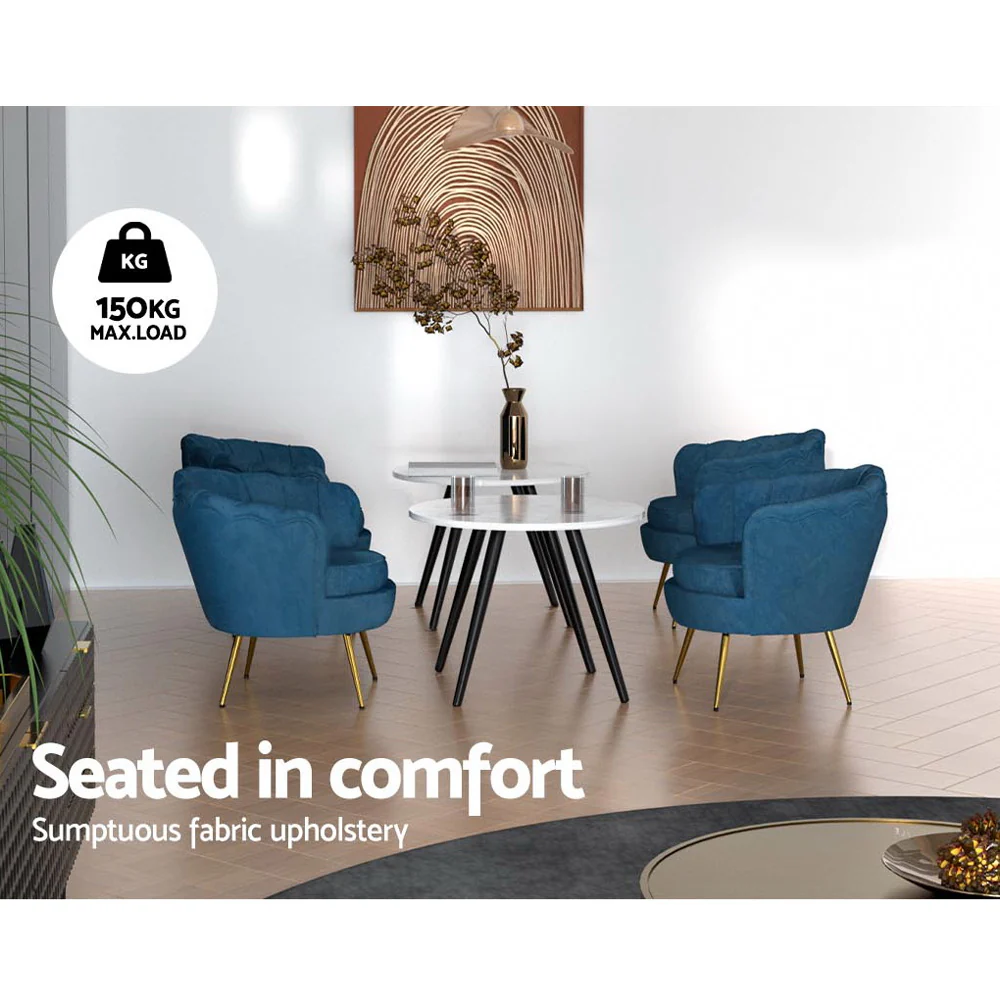 Armchair Velvet Blue Callista - Image 6